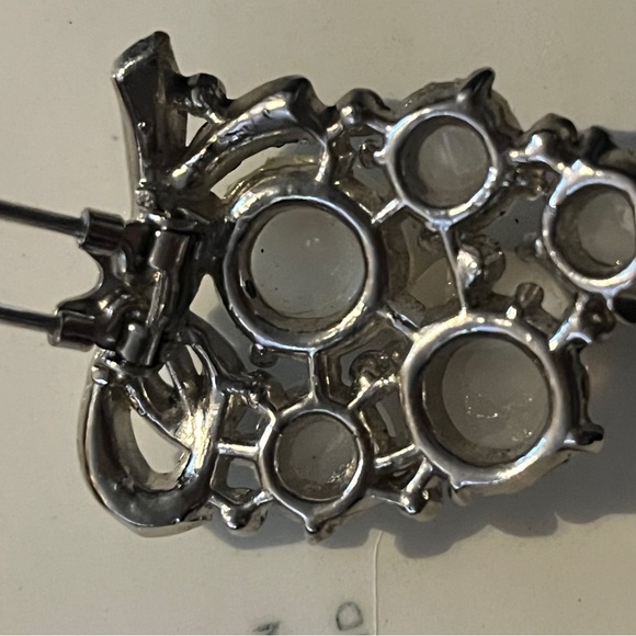 Coro broach moon glow lucite cabochons rhinestone designer Gene Verecchio  1940s - Picture 5 of 9